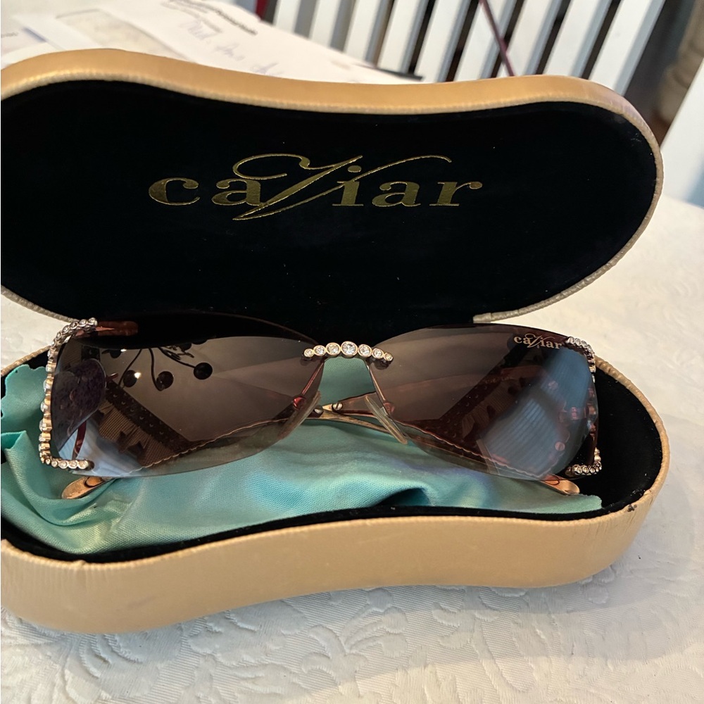 Caviar Women's Elegant Brown Sunglasses WOW factor! - Picture 4 of 7